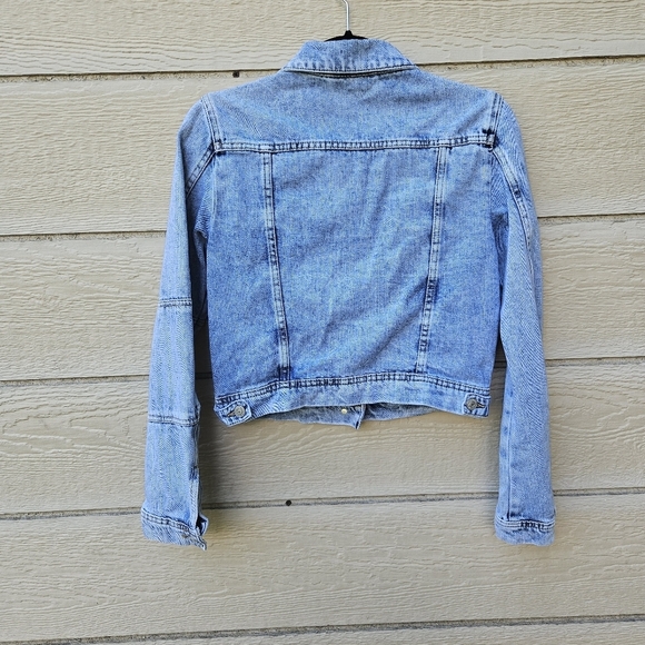 Free People Rumors denim jacket light indigo cropped XS - Picture 2 of 5
